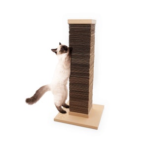 Kitty Kebab - Eco-Friendly Cat Scratching Post - Sustainable Cat Scratcher, Recycled Cardboard Scratching Post, Cat Tree Natural Wood