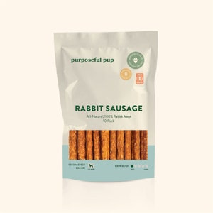 Rabbit Sausage 10 PK | Safe European Dog Treats | Single Ingredient | Non-GMO | Grass Fed | Grain Free | Made with Love |