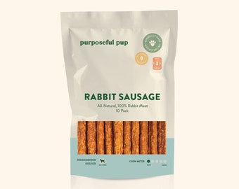 Rabbit Sausage 10 PK | Safe European Dog Treats | Single Ingredient | Non-GMO | Grass Fed | Grain Free | Made with Love |