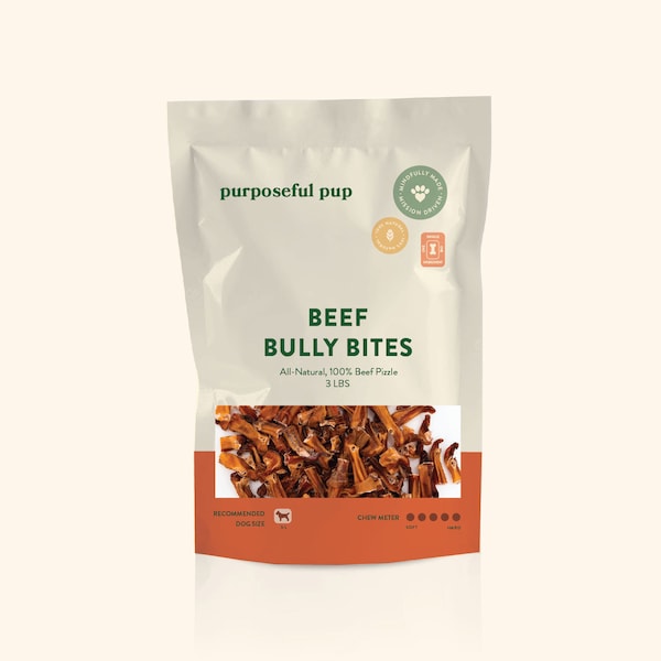 1-3" Bully Bites 3LBS | Safe European Dog Treats | Single Ingredient | Non-GMO | Grass Fed | Grain Free | Made with Love |