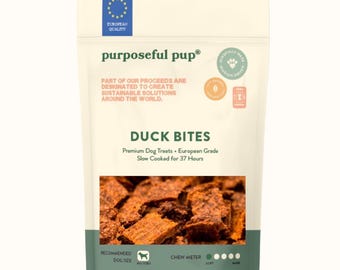 Duck Bites Dog Treats: Single Ingredient, Non-GMO, Grass Fed (8oz)