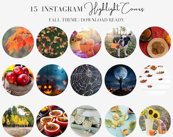 Fall Theme Instagram Highlight Cover, Halloween, Orange, IG stories cover,  IG Highlight
