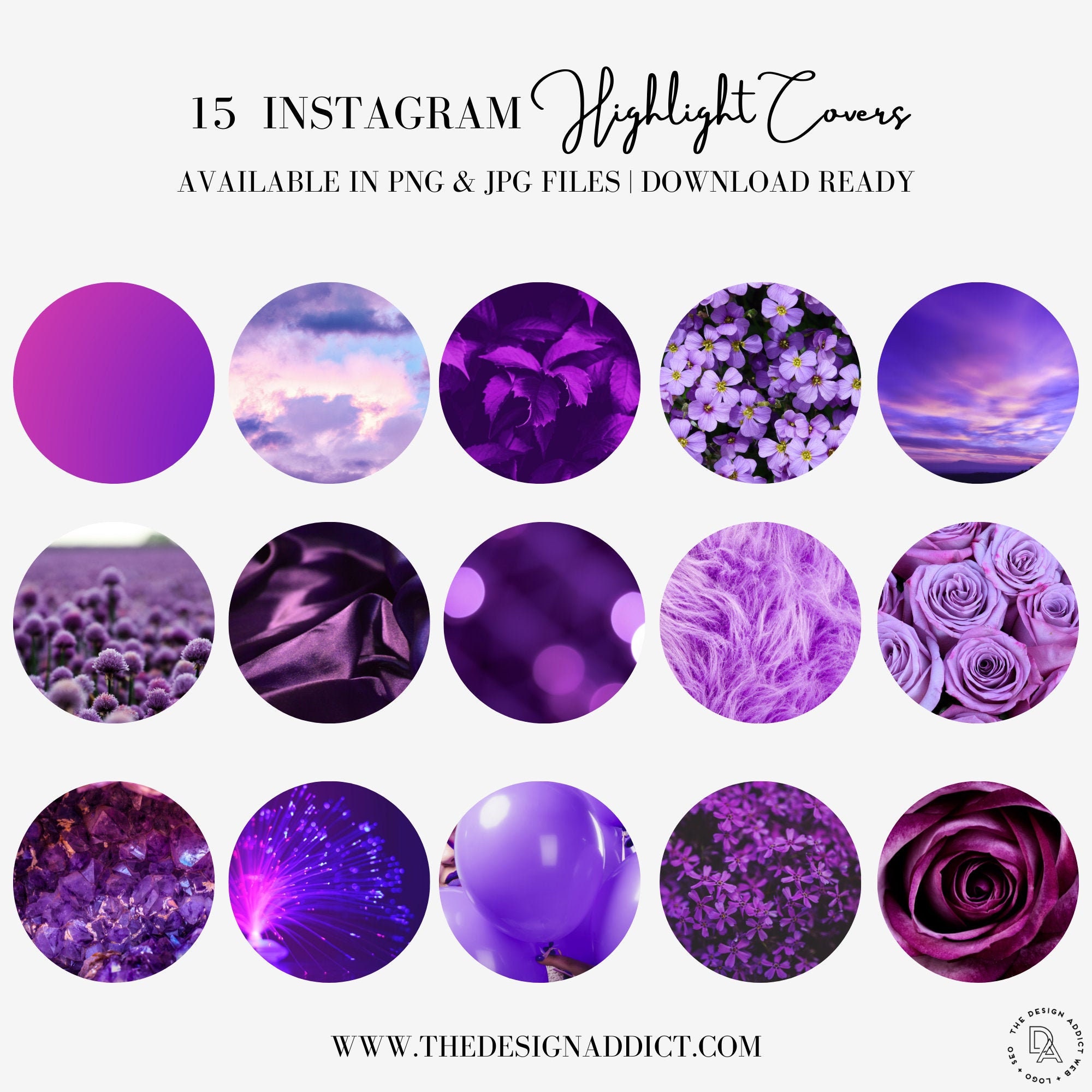 Purple Instagram Highlight Cover Icons Purple IG Purple - Etsy UK