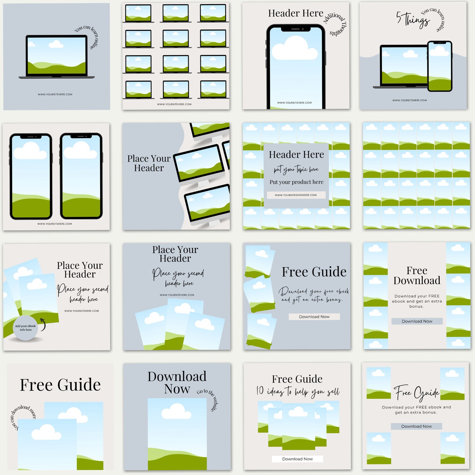 Digital Mockup Template Canva Templates Digital Product - Etsy