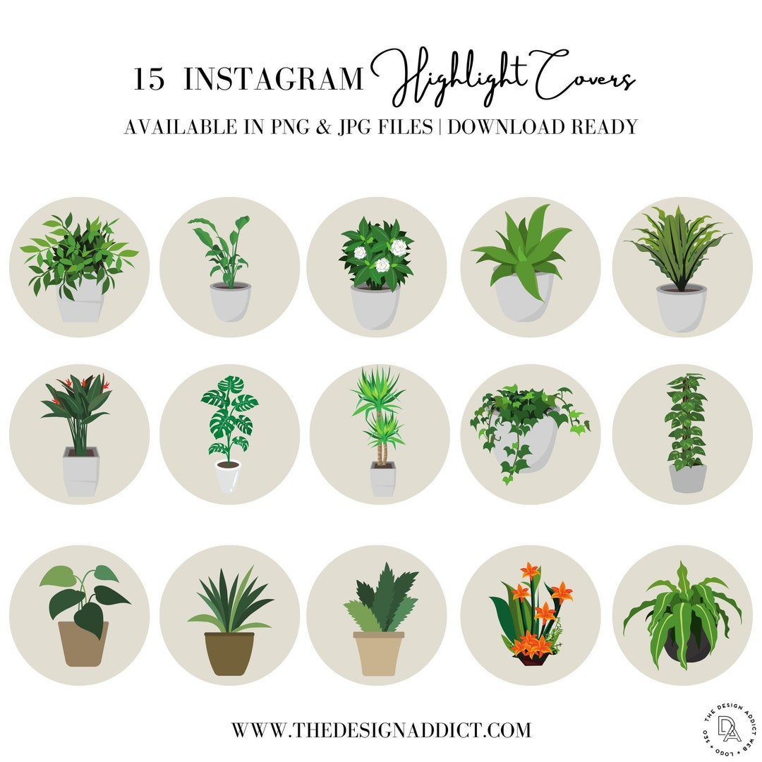 Instagram Highlight Icons, Instagram Reel Highlight Cover, Plant Icons