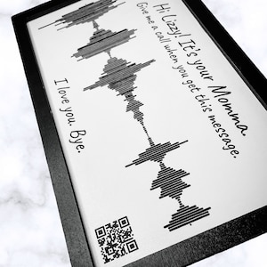 Soundwave Art QR Code - Handmade Gift - Christmas - Voice Recording Gift - Audio Video Art - Memorial Gift - Long Audio