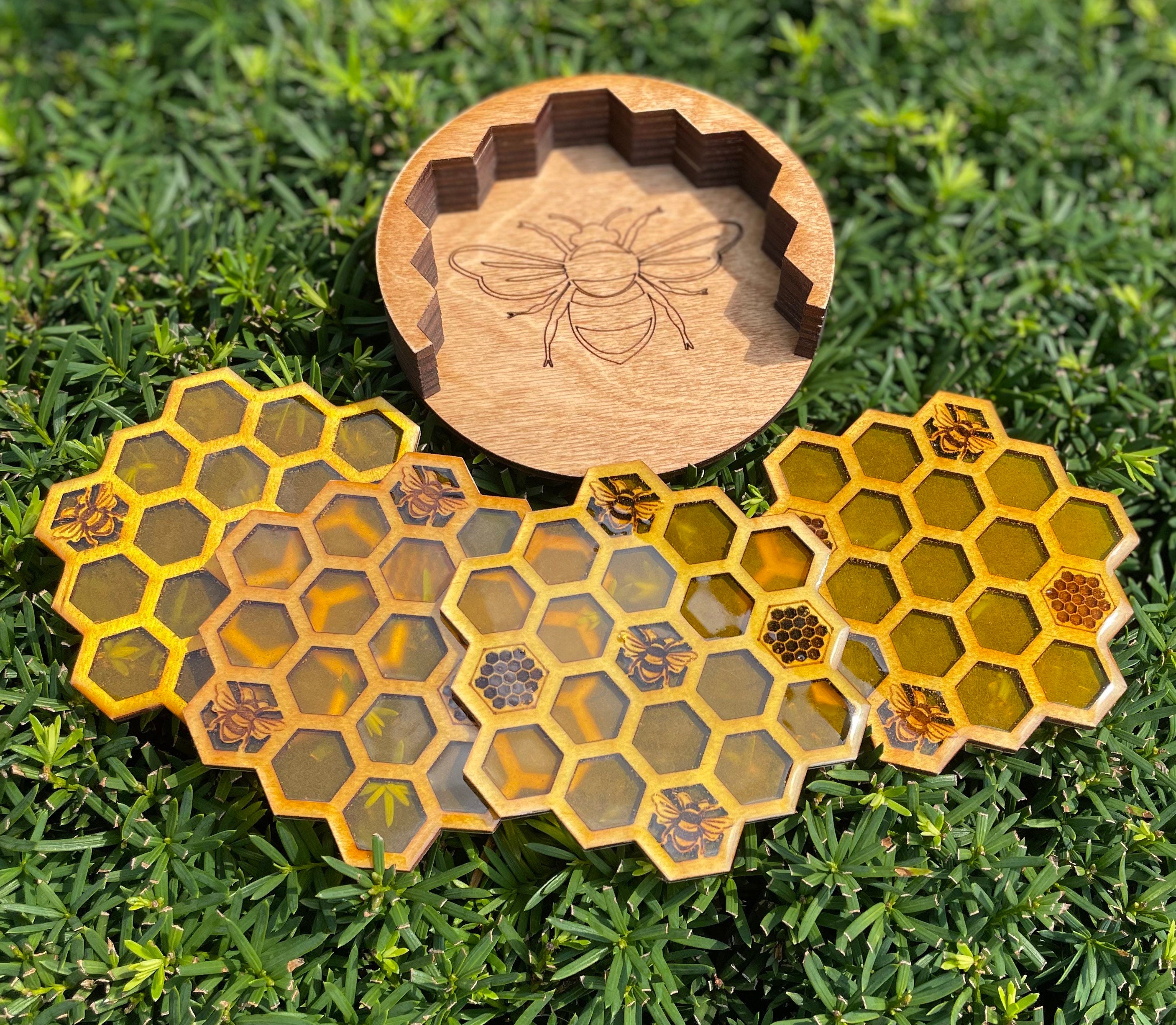 Honey Bees Wood Coaster Set – Noteworthy Paper & Press