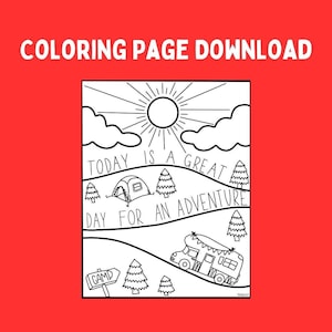 Adventure Coloring Sheet - Digital Download - Coloring Page - Digital Coloring Sheet - Digital Coloring Page- Coloring Book- Classroom