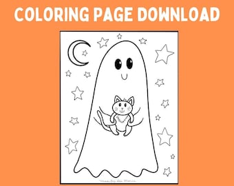 Ghost Coloring Page - Kids Activity Sheet (Digital Download)