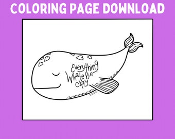 Whale Coloring Page -  marine life coloring page coloring sheets digital download classroom activities teacher sheets kids activity coloring