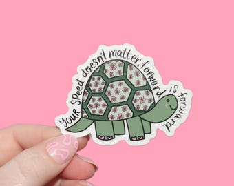 Turtle Sticker - floral turtle - waterproof sticker- cute animal stickers - turtle gifts - gifts for turtle lovers - affordable gifts