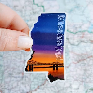 Mississippi Sticker - Mississippi state - mississippi state sticker - state stickers - waterproof stickers- water bottle sticker - gift idea
