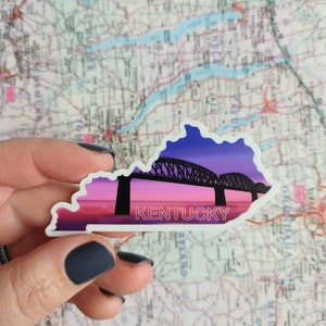 Kentucky State sticker - kentucky sticker - KY sticker - gift ideas - gifts for - waterproof sticker - state stickers - sunset sticker