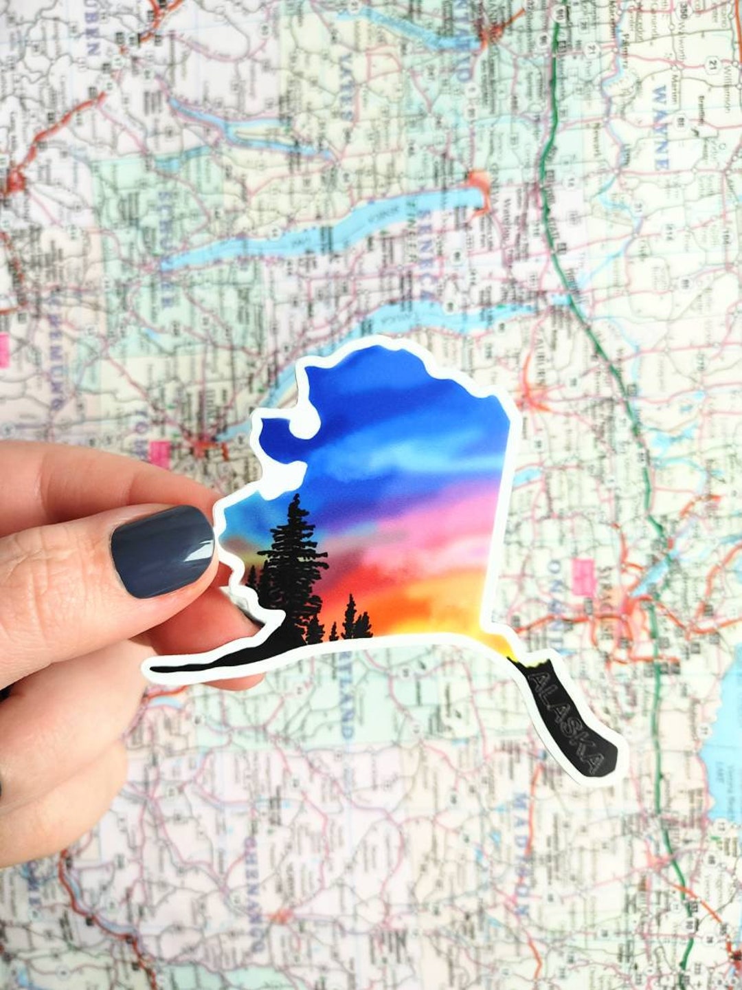 Alaska Sticker – Sunset State, Waterproof - Etsy