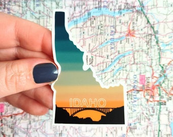 Idaho Sunset Sticker - Waterproof State Pride Decal
