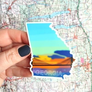 Georgia State Sticker - Waterproof GA Travel Souvenir