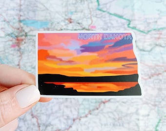 North Dakota Sunset Sticker – Waterproof ND State Decal