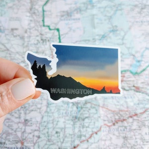 Washington state sticker - washington state - waterproof stickers - gifts for - gift ideas - state stickers - laptop stickers - washington