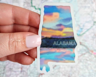 Alabama Sticker - alabama state - state stickers - sunset stickers - gifts for - affordable gifts - waterproof - water bottle sticker