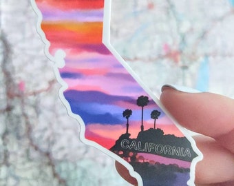 California Sunset Sticker - Waterproof Laptop Decal
