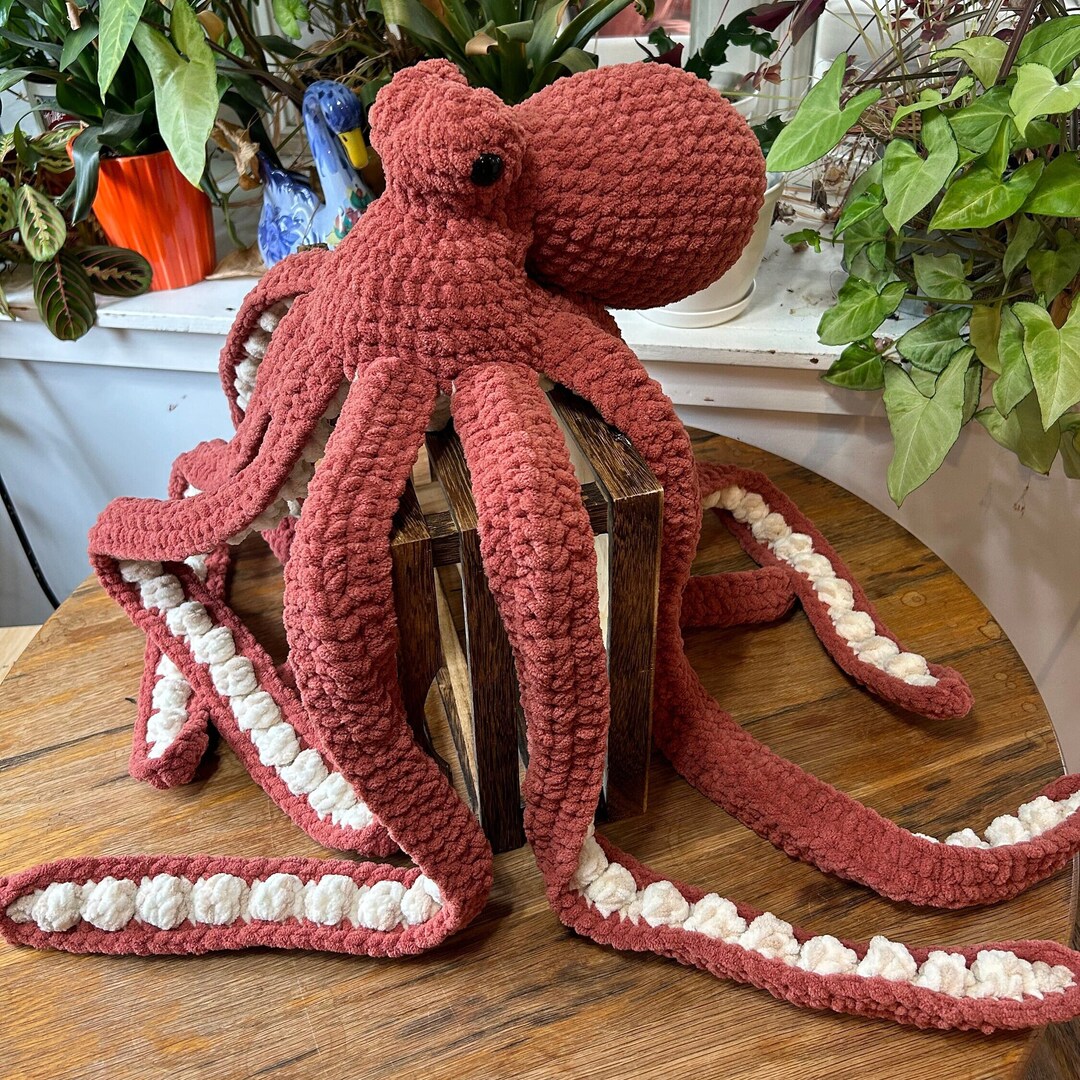 Giant Octopus Crochet Plushie Amigurumi Realistic With Detailed 