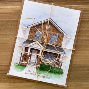 Watercolor Custom House Portrait | Hand Painted from Photo | Housewarming Gift