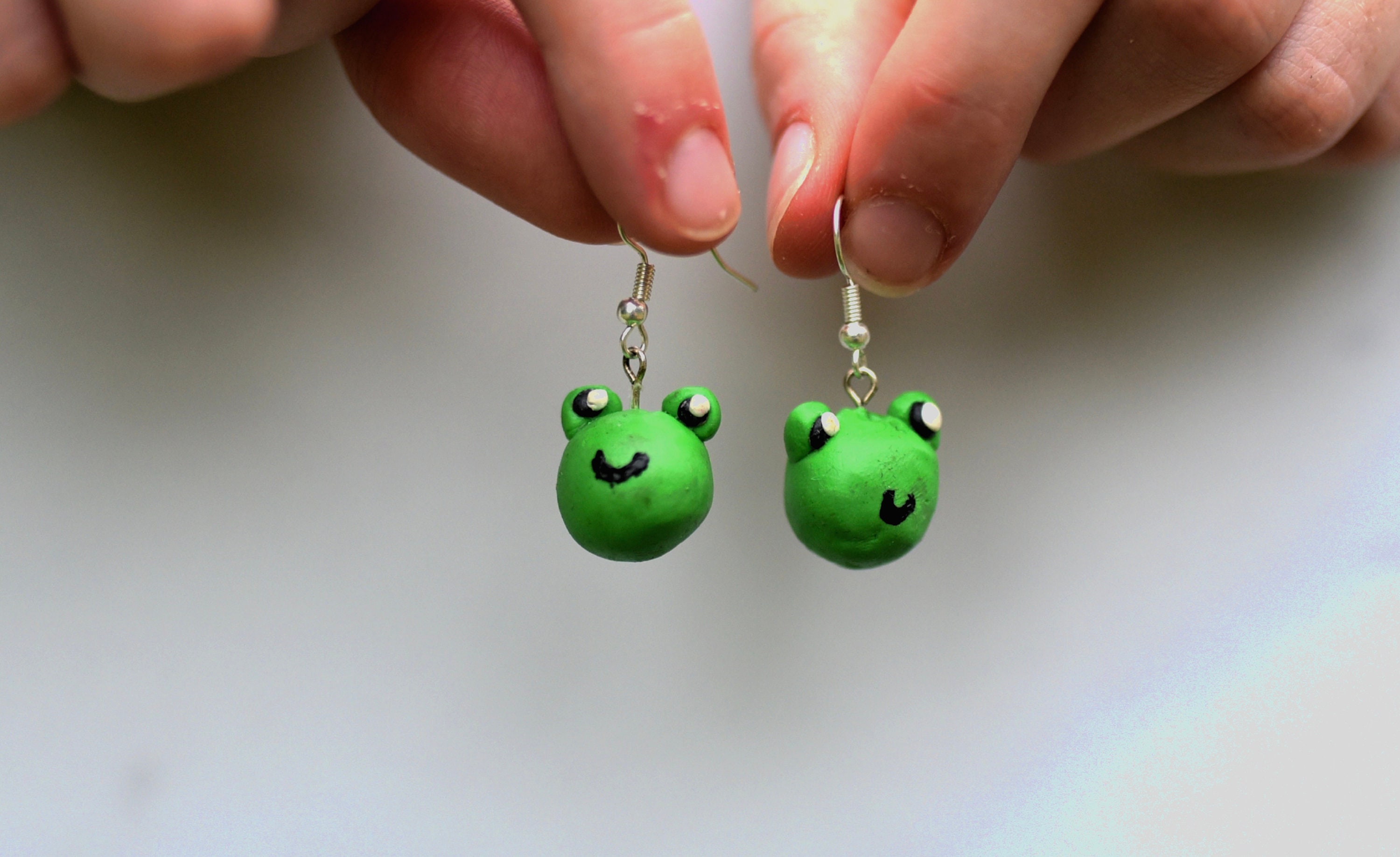 Handmade Polymer Clay Frog Earrings Etsy