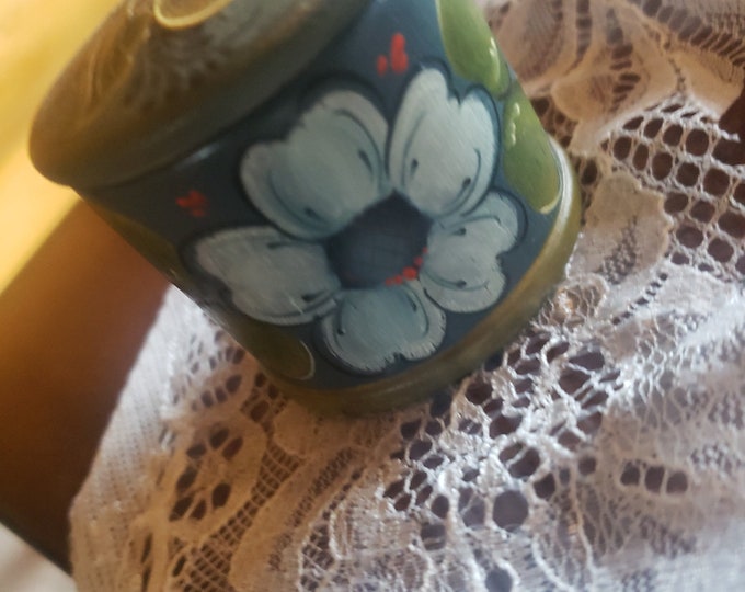 Rosemaled Wooden Postage Stamp Dispenser Etsy