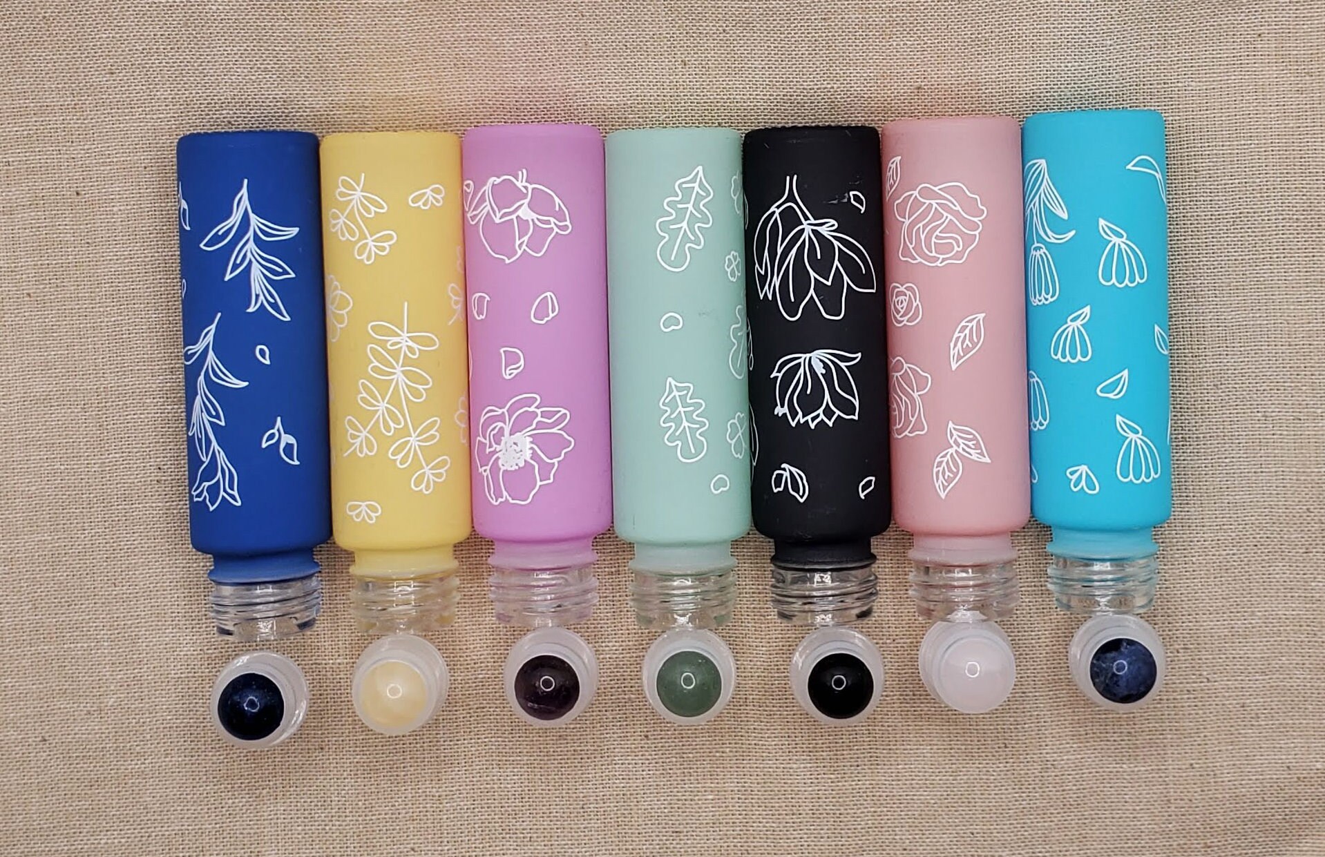 Set of 7 Glass 10ml Essential Oil Perfume Roller Bottles Etsy