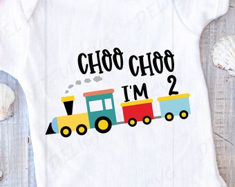2nd Birthday SVG Cut File, Boy Train Design, Two Year Old Saying, Transportation Party, Cutting files for Silhouette Cameo, ScanNCut, Cricut