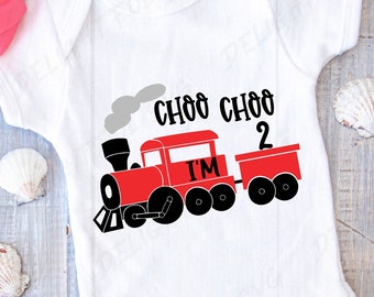 2nd Birthday SVG Cut File, Boy Train Design, Two Year Old Saying, Transportation Party, Cutting files for Silhouette Cameo, ScanNCut, Cricut