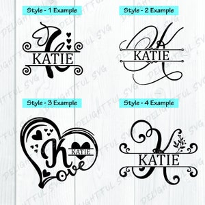 Anpassat namnmonogram SVG, anpassad text, anpassade ord SVG-klippfiler för Silhouette Cameo, ScanNCut, Cricut