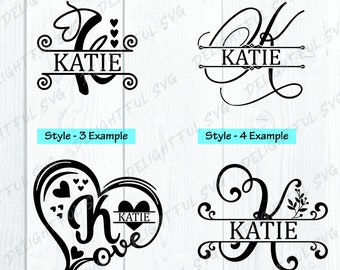 Aangepaste naam Monogram SVG, Aangepaste tekst, Aangepaste Word SVG Snijden bestanden voor Silhouette Cameo, ScanNCut, Cricut