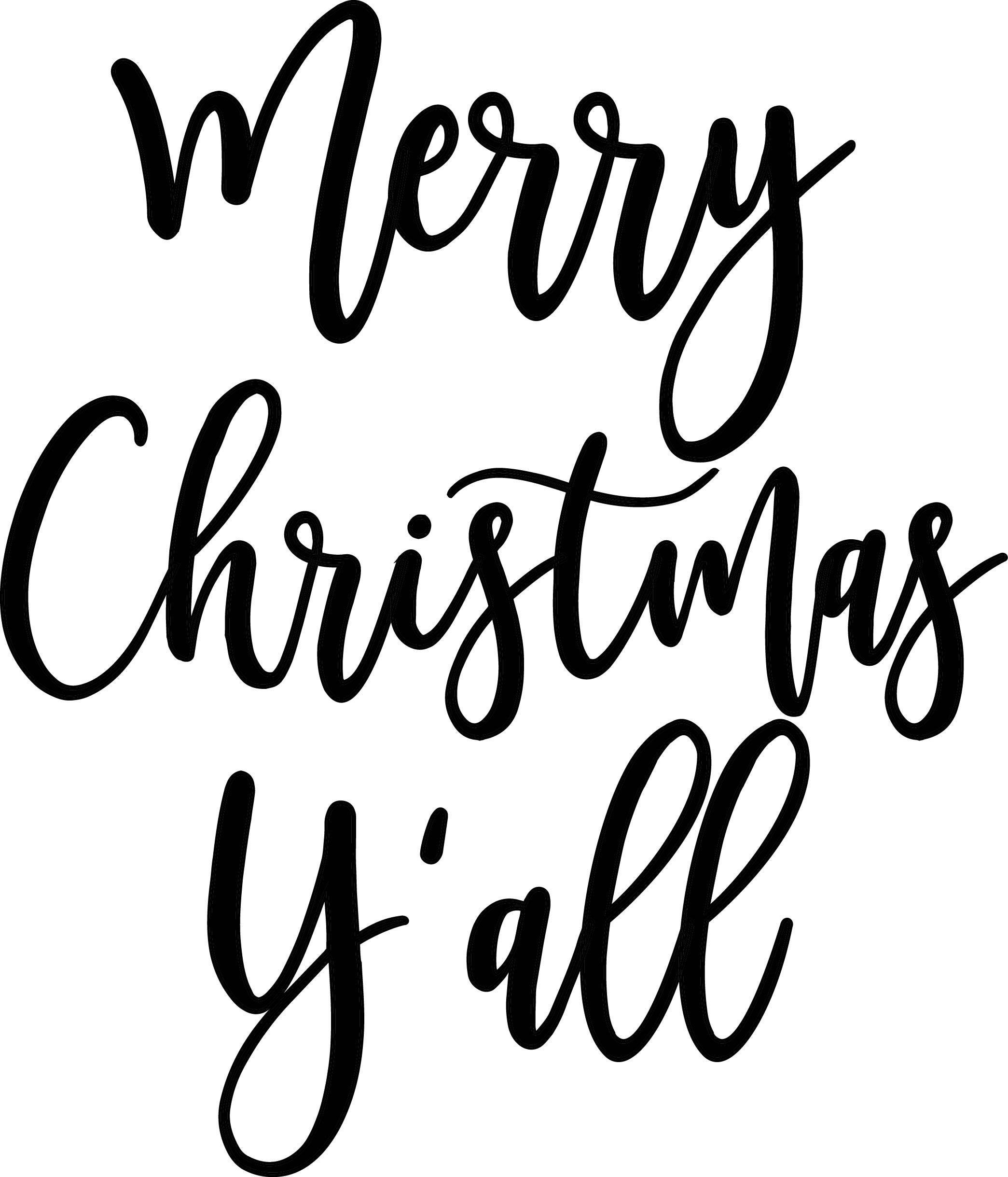Merry Christmas Y All Svg Cut File Silhouette Svg Cutting Etsy