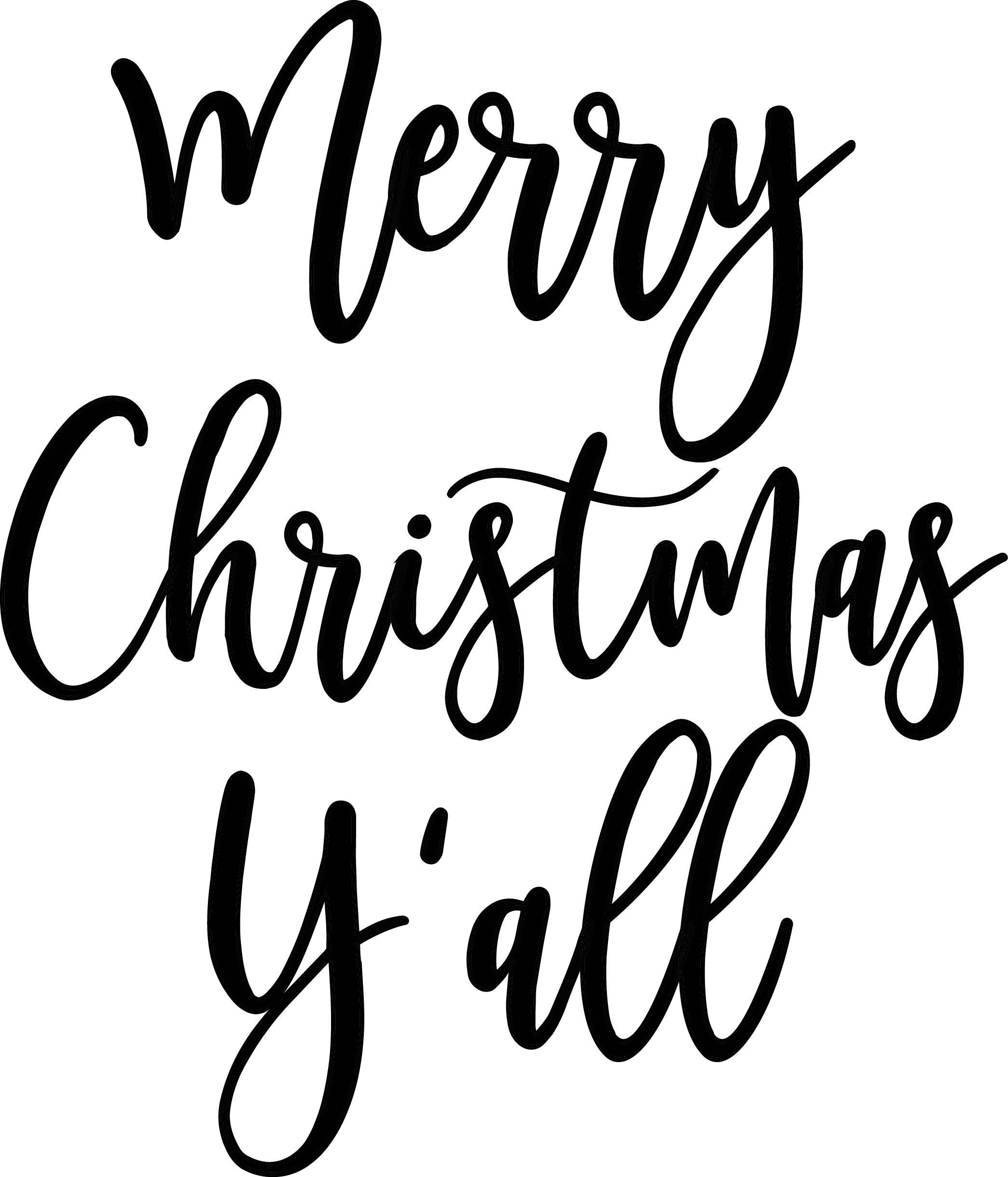 Merry Christmas Y’all SVG cut file Silhouette Svg Cutting | Etsy