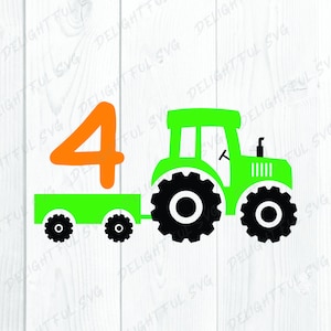 Birthday Tractor SVG, Farm SVG, Birthday SVG Cutting files for Silhouette Cameo, ScanNCut, Cricut