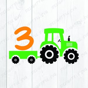 Birthday Tractor SVG, Farm SVG, Birthday SVG Cutting files for Silhouette Cameo, ScanNCut, Cricut