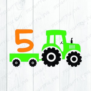 Birthday Tractor SVG, Farm SVG, Birthday SVG Cutting files for Silhouette Cameo, ScanNCut, Cricut