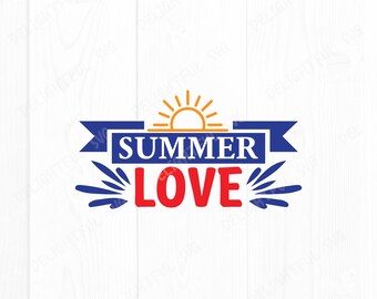 Sommerliebe SVG, Strand Shirt SVG, Aloha Strände SVG, Sommer Zitat SVG, Schnittdateien, für Silhouette Cameo, ScanNCut, Cricut
