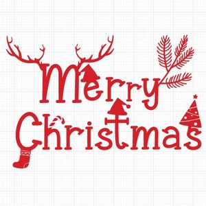 Frohe Weihnachten SVG geschnitten Datei, Silhouette SVG Schneidedateien für Silhouette Cameo, ScanNCut, Cricut