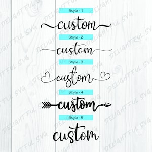 Aangepaste naam SVG, aangepaste tekst, aangepaste Word SVG Snijbestanden voor Silhouette Cameo, ScanNCut, Cricut