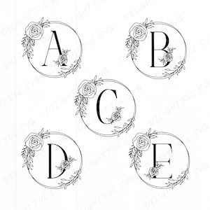 Alfabeto de flores svg, Alfabeto botânico SVG, Alfabeto floral svg, Alfabeto svg, Monograma de flores SVG Arquivos de corte para Silhouette Cameo