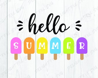 hello summer svg | happy Summer SVG | popsicle svg | Summer Holidays SVG Cutting files for Silhouette Cameo, ScanNCut, Cricut