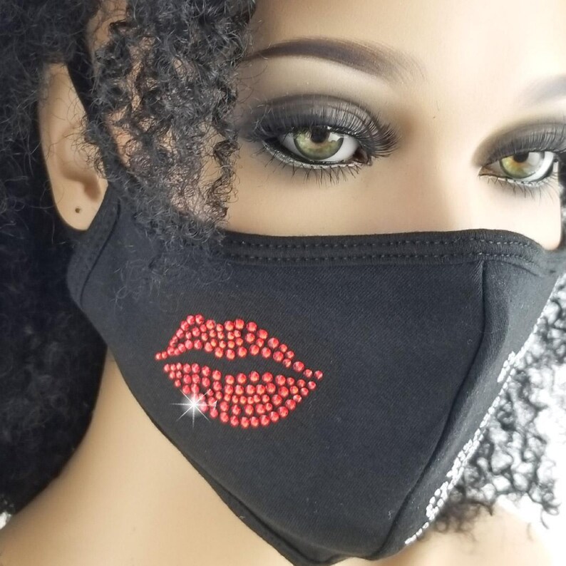 Bling Face Mask USA Women Rhinestone Face Mask Hair Etsy