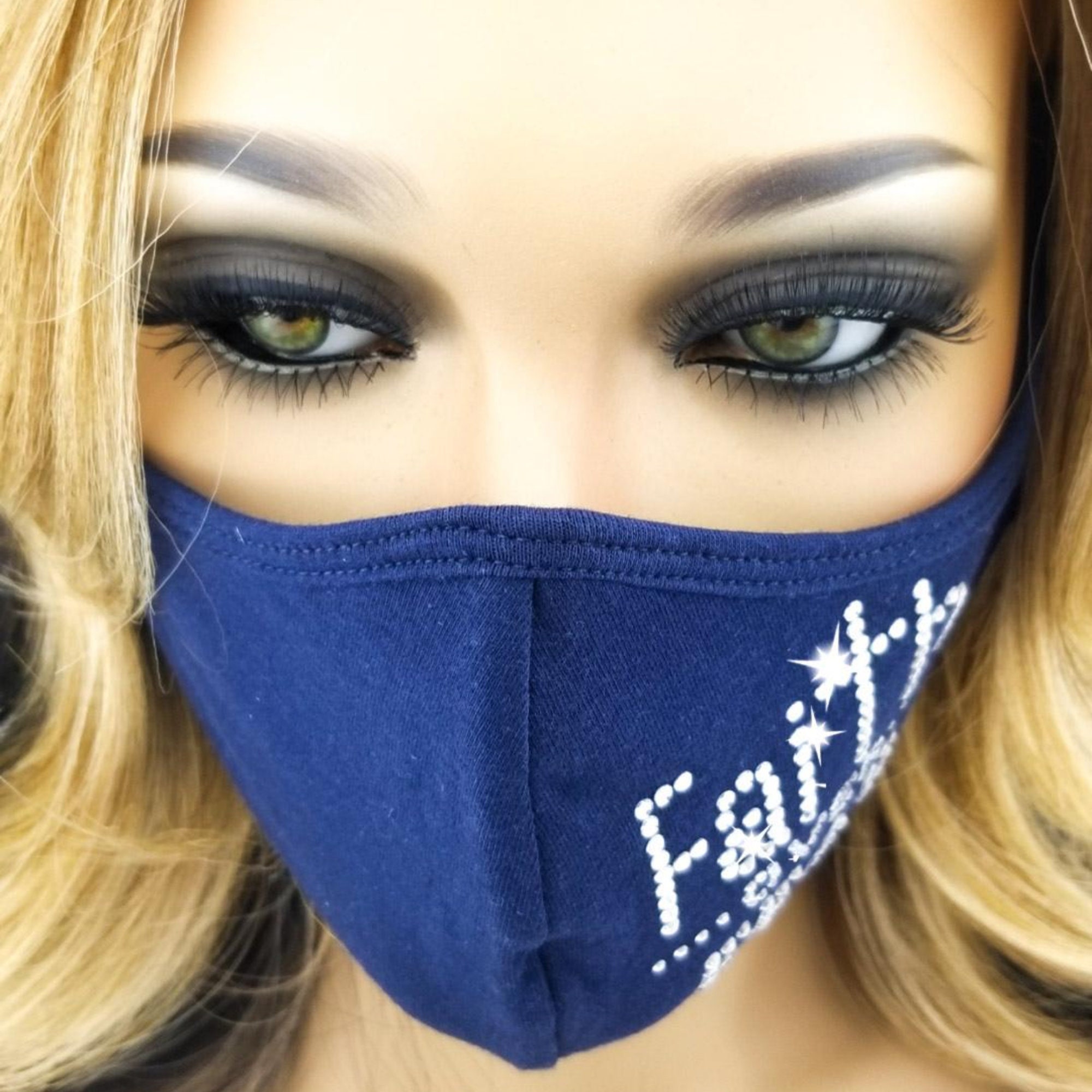 Bling Face Mask USA Rhinestone Mask Crystal Mask Faith Etsy