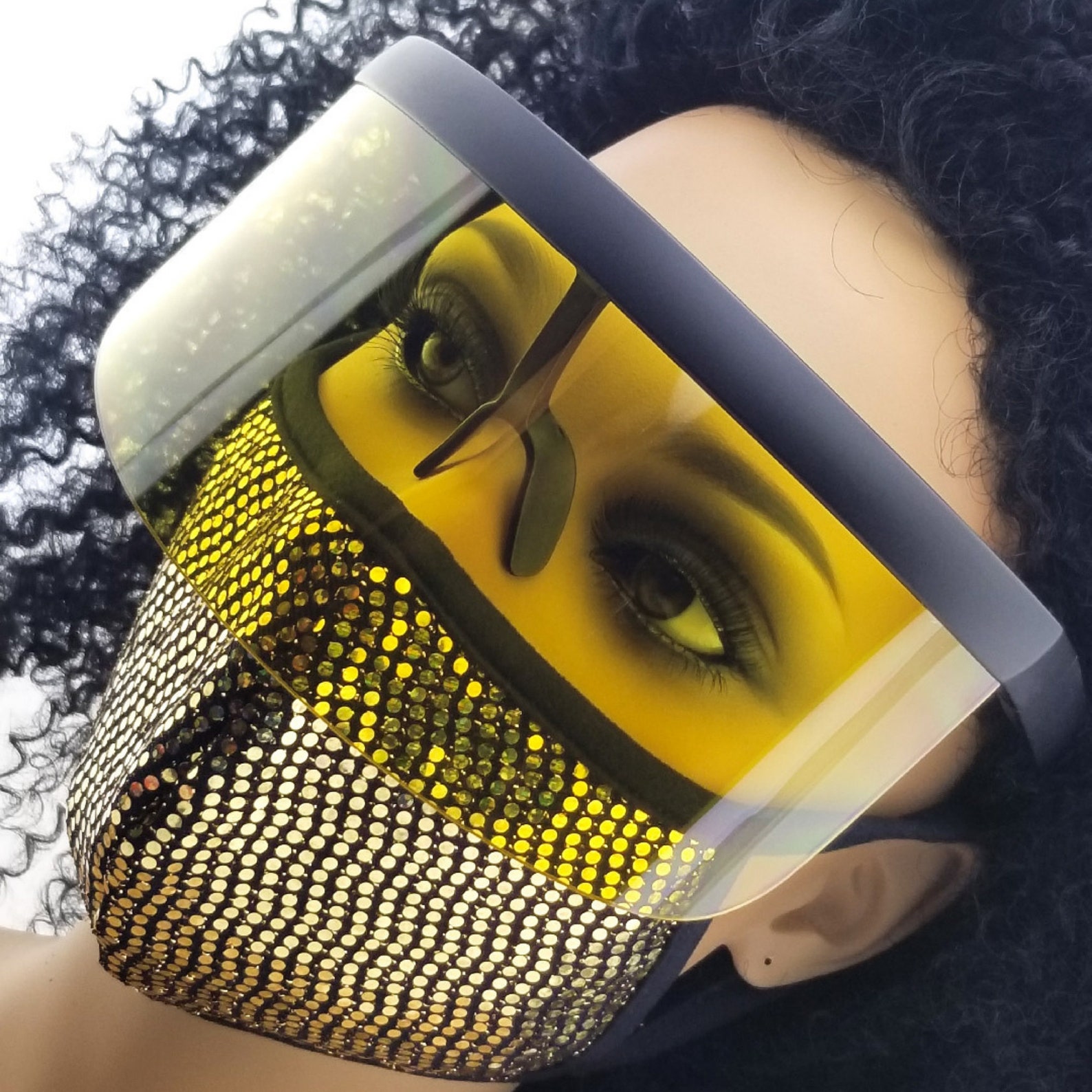 Yellow Face Shield USA Plastic Face Cover Comfortable Etsy