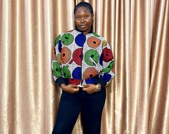 Handmade Ankara Bomber Jacket - African Print, Unisex Streetwear