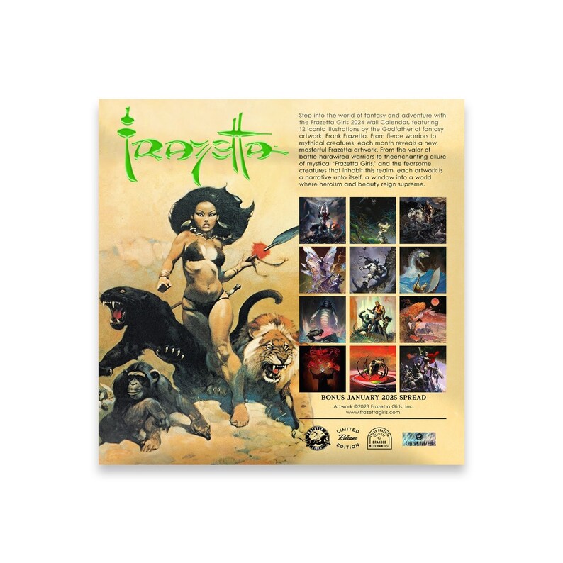 Frank Frazetta 2024 Wall Calendar limited Collectors Edition Etsy