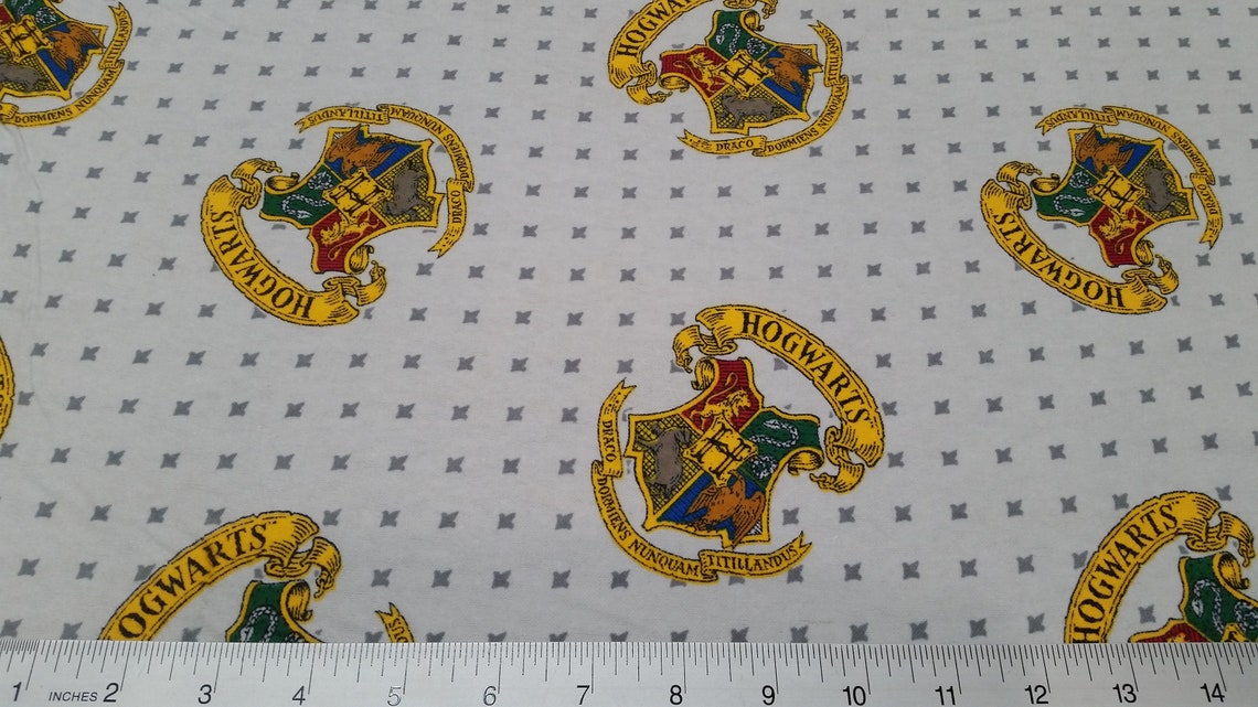 HARRY POTTER HOGWARTS Cotton Flannel Fabric Fat Quarter Etsy