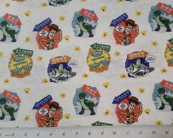 DISNEY TOY STORY 4 Character Badges ~ Cotton Woven Fabric ~ Fat Quarter 18" L x 21" W ~ Mask Fabric ~ Sew ~ Crafts ~ Material ~ Fast Ship